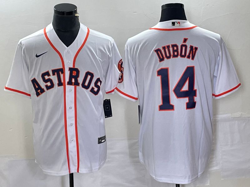 Men Houston Astros 14 Dubon White Nike Game 2023 MLB Jersey